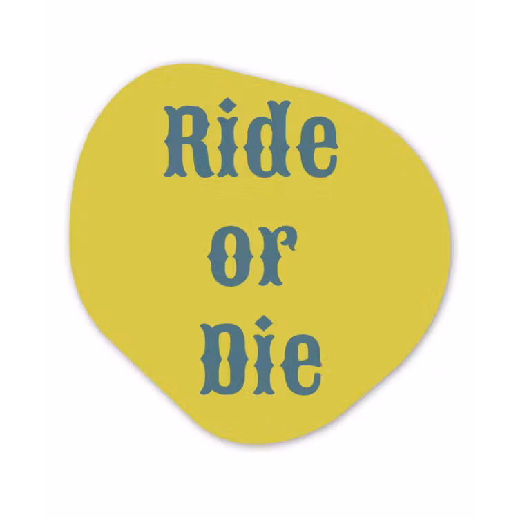 Organisch schilderij - Glas - Ride or die - Geel - Blauw — 1