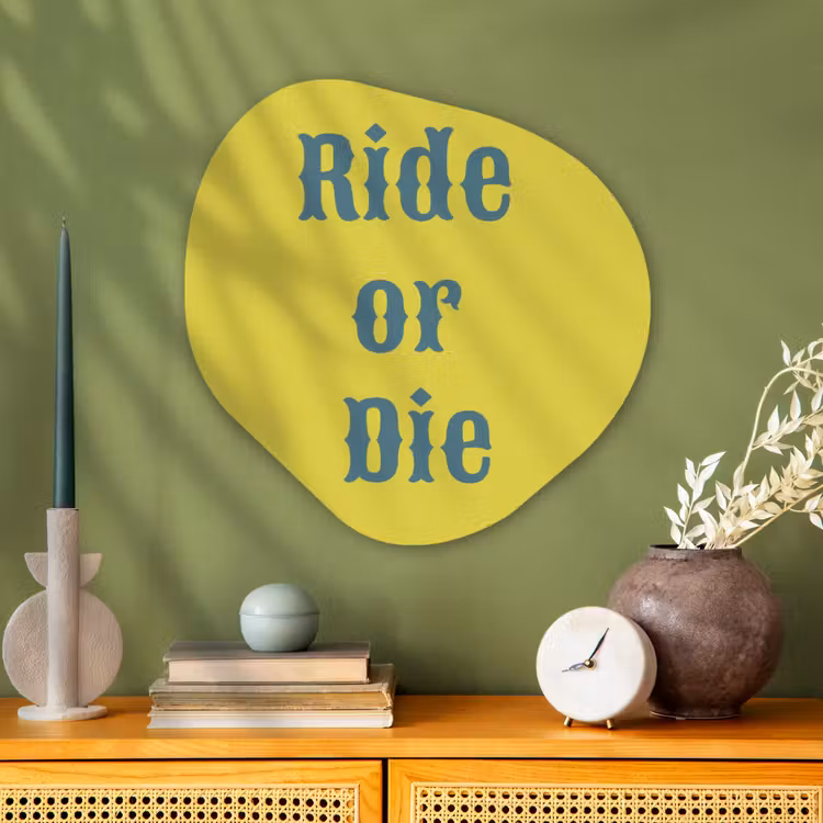 Organisch schilderij - Glas - Ride or die - Geel - Blauw — 2