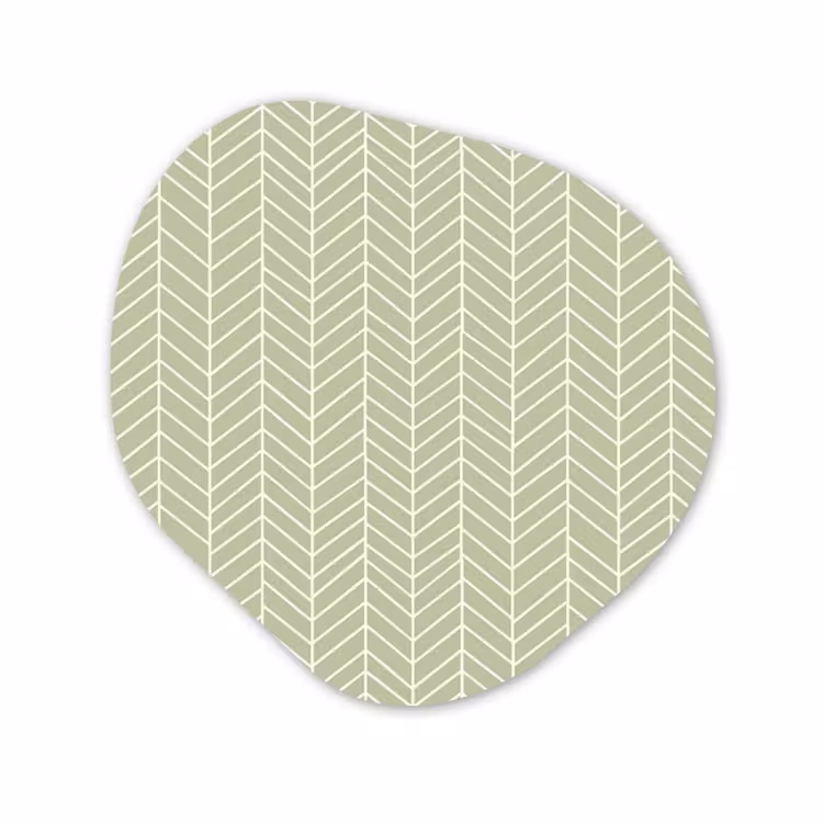 Organisch schilderij - Glas - Saliegroen - Visgraat - Geometrisch - Patroon — 1