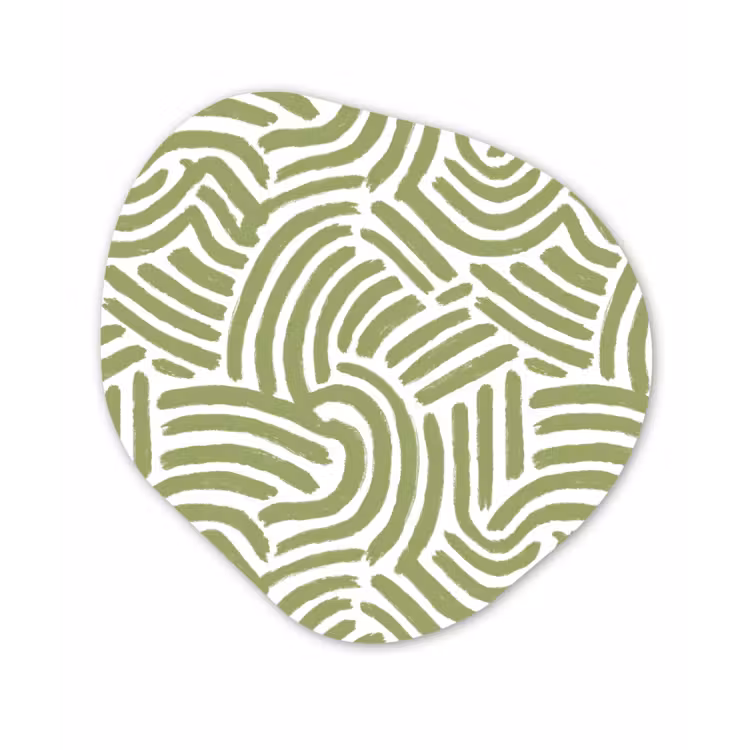 Organisch schilderij - Forex - Saliegroen - Abstract - Bogen - Handgetekend - Patroon — 1