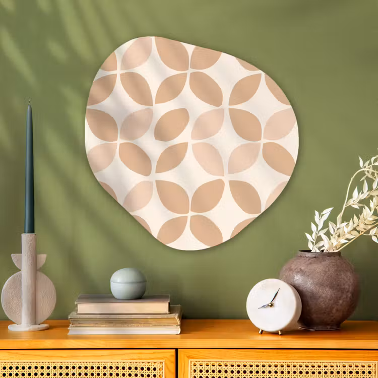 Organisch schilderij - Glas - Beige - Bladeren - Minimalistisch - Patroon — 2