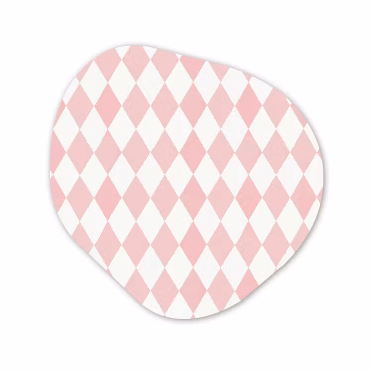 Organisch schilderij - Glas - Lichtroze - Ruiten - Geometrisch - Patroon — 1