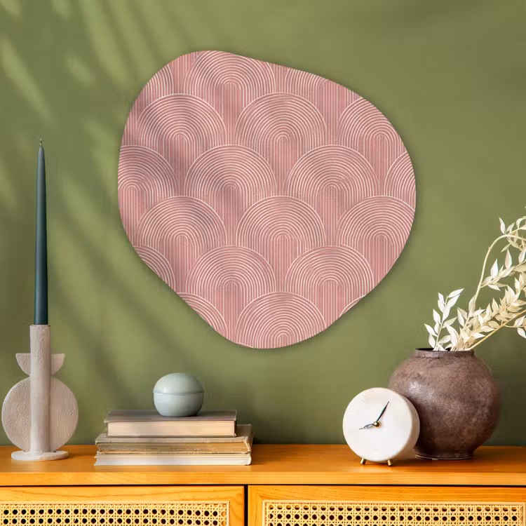 Organisch schilderij - Glas - Oudroze - Bogen - Deco - Lijnen — 2