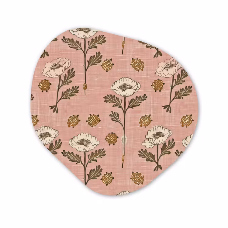 Organisch schilderij - Glas - Roze - Bloemen - Vintage - Textuur — 1