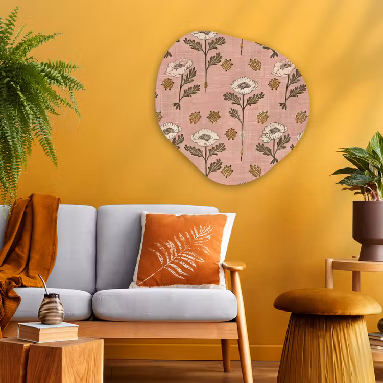 Organisch schilderij - Glas - Roze - Bloemen - Vintage - Textuur — 3