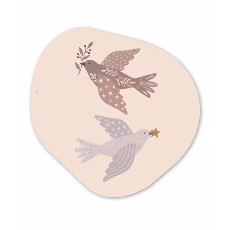Organisch schilderij - Forex - Vogel - Bessen - Natuur - Modern - Beige — 1
