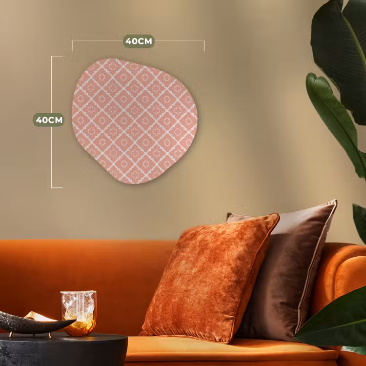 Organisch schilderij - Forex - Zalmroze - Geometrisch - Elegant - Patroon — 4