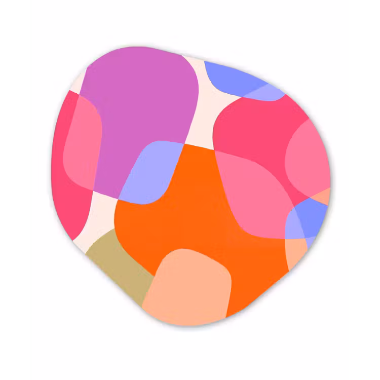 Organisch schilderij - Glas - Abstract - Vormen - Modern - Kleurrijk — 1