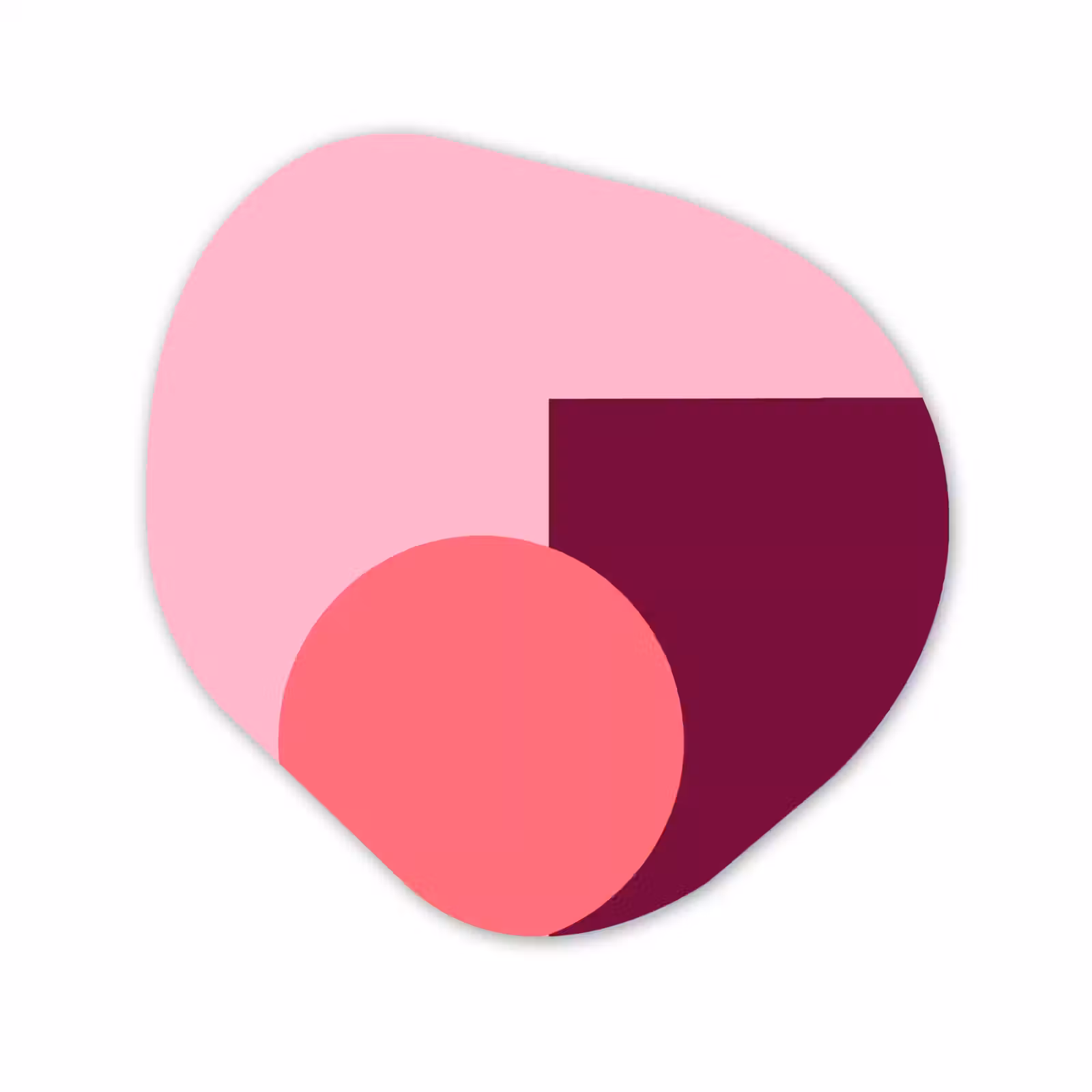 Organisch schilderij - Glas - Abstract - Vormen - Roze - Modern - Design — 1