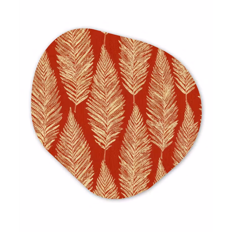 Organisch schilderij - Forex - Rood - Botanisch - Varen - Patroon — 1