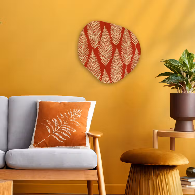 Organisch schilderij - Forex - Rood - Botanisch - Varen - Patroon — 3