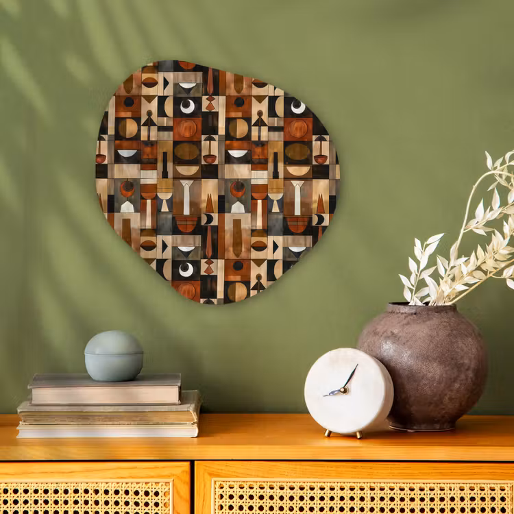 Organisch schilderij - Forex - Terracotta - Geometrisch - Mid-Century - Patroon — 2