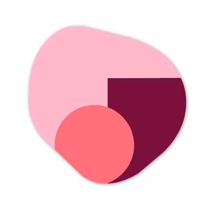 Organisch schilderij - Glas - Abstract - Vormen - Roze - Modern - Design — 1