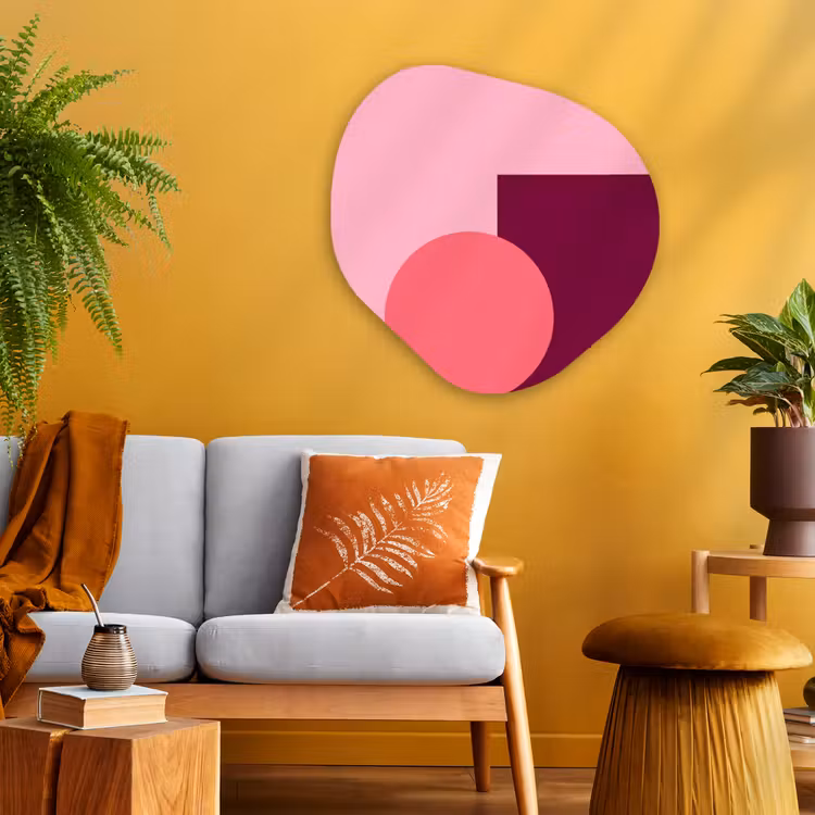 Organisch schilderij - Glas - Abstract - Vormen - Roze - Modern - Design — 3