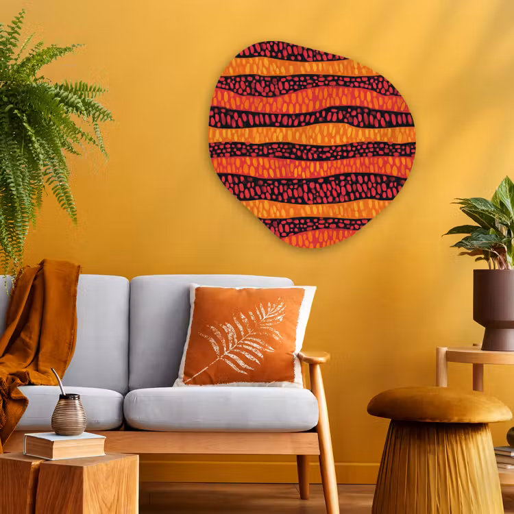 Organisch schilderij - Glas - Oranje - Roze - Expressief - Patroon — 3