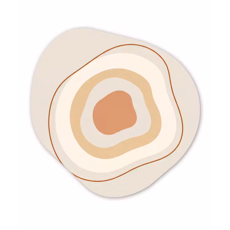 Organisch schilderij - Glas - Abstract - Organisch - Modern - Beige - Kunst — 1