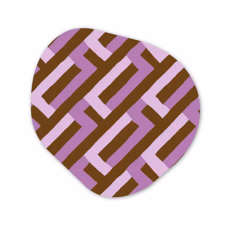 Organisch schilderij - Glas - Bruin - Roze - Geometrisch - Meander - Patroon — 1