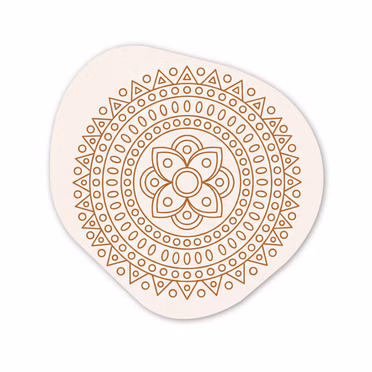 Organisch schilderij - Glas - Mandala - Geometrisch - Abstract - Oosters - Bruin — 1