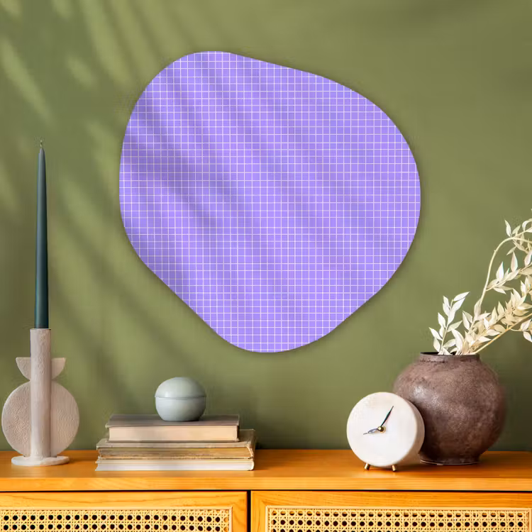 Organisch schilderij - Glas - Paars - Geometrisch - Raster - Minimalistisch - Patroon — 2