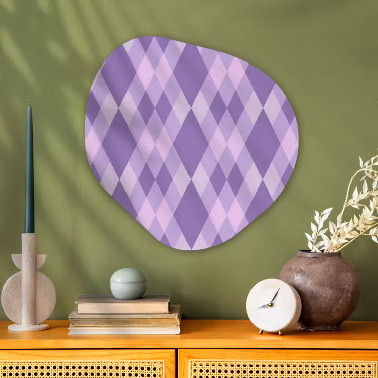 Organisch schilderij - Glas - Paars - Geometrisch - Ruiten - Argyle - Patroon — 2