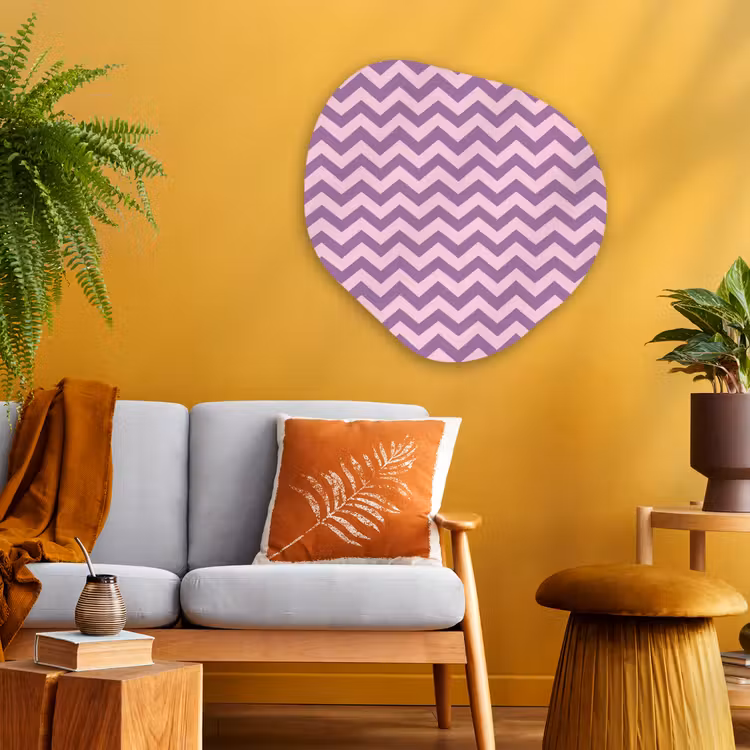 Organisch schilderij - Glas - Paars - Roze - Geometrisch - Chevron - Zigzag - Patroon — 3