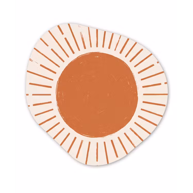 Organisch schilderij - Glas - Zon - Stralen - Abstract - Terracotta - Modern — 1