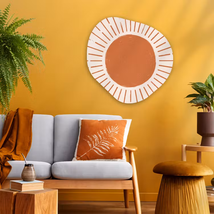 Organisch schilderij - Glas - Zon - Stralen - Abstract - Terracotta - Modern — 3
