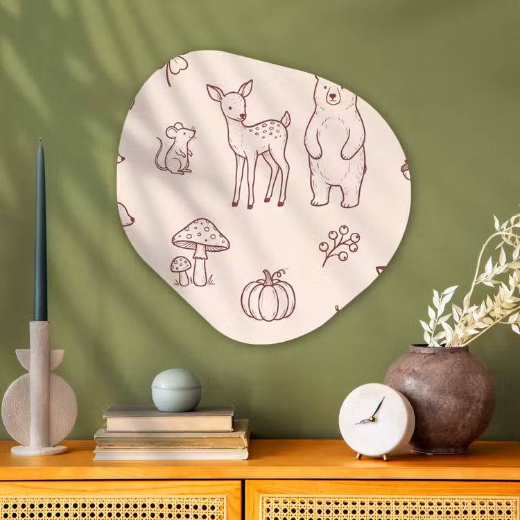 Organisch schilderij - Glas - Dieren - Bos - Natuur - Schets - Patroon — 2