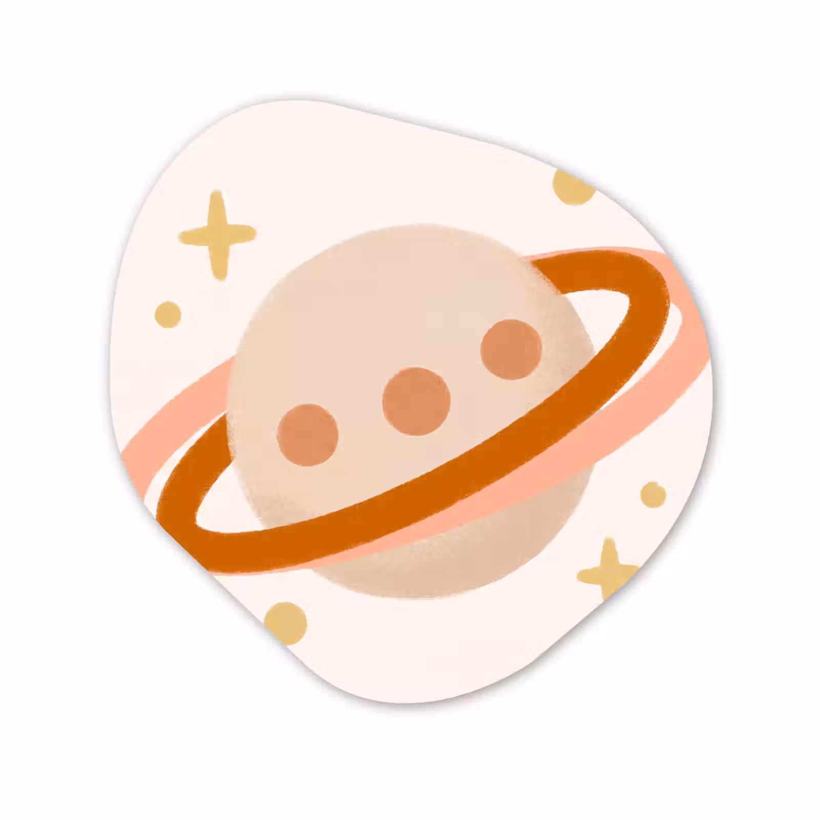 Organisch schilderij - Forex - Planeet - Ringen - Ruimte - Illustratie - Beige — 1
