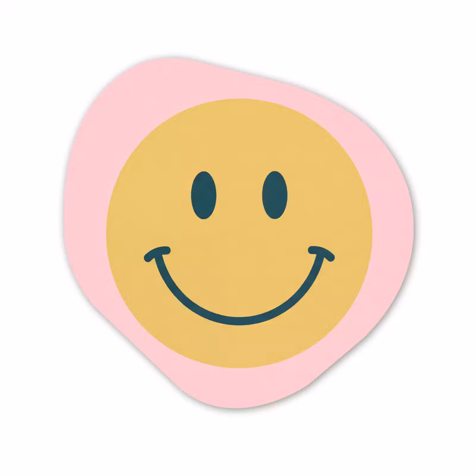 Organisch schilderij - Forex - Smiley - Geel - Roze - Symbool - Minimalistisch — 1