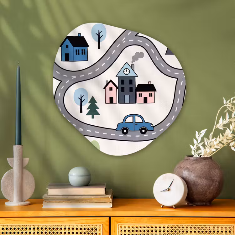 Organisch schilderij - Glas - Kaart - Stad - Kindvriendelijk — 2