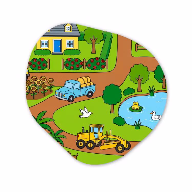 Organisch schilderij - Glas - Platteland - Dieren - Cartoon — 1