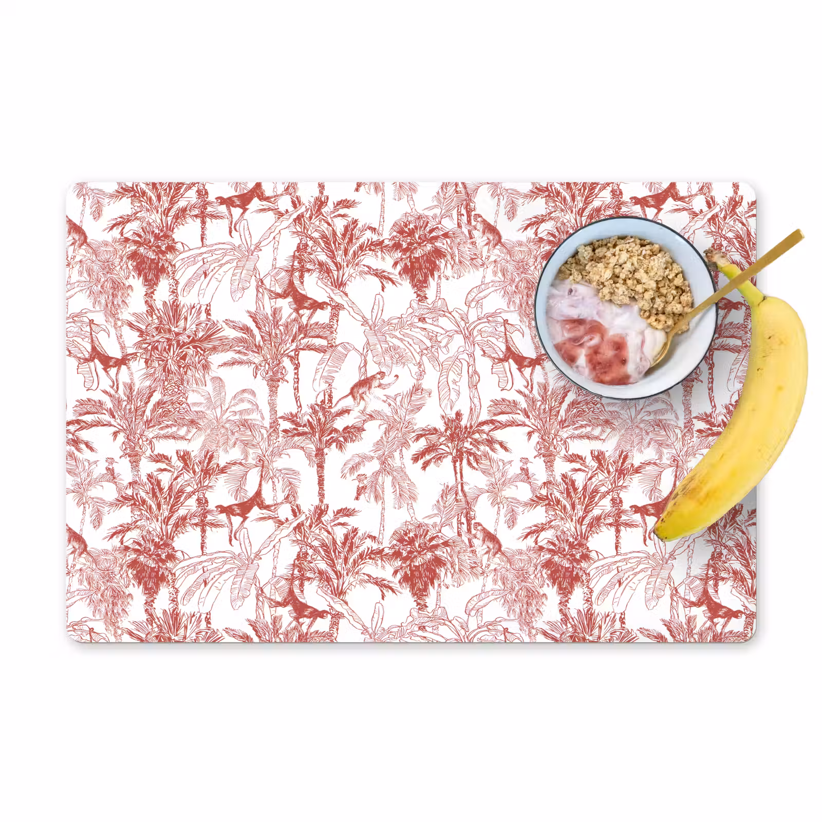 Placemat - 6 stuks - Aap - Oerwoud - Rood — 1