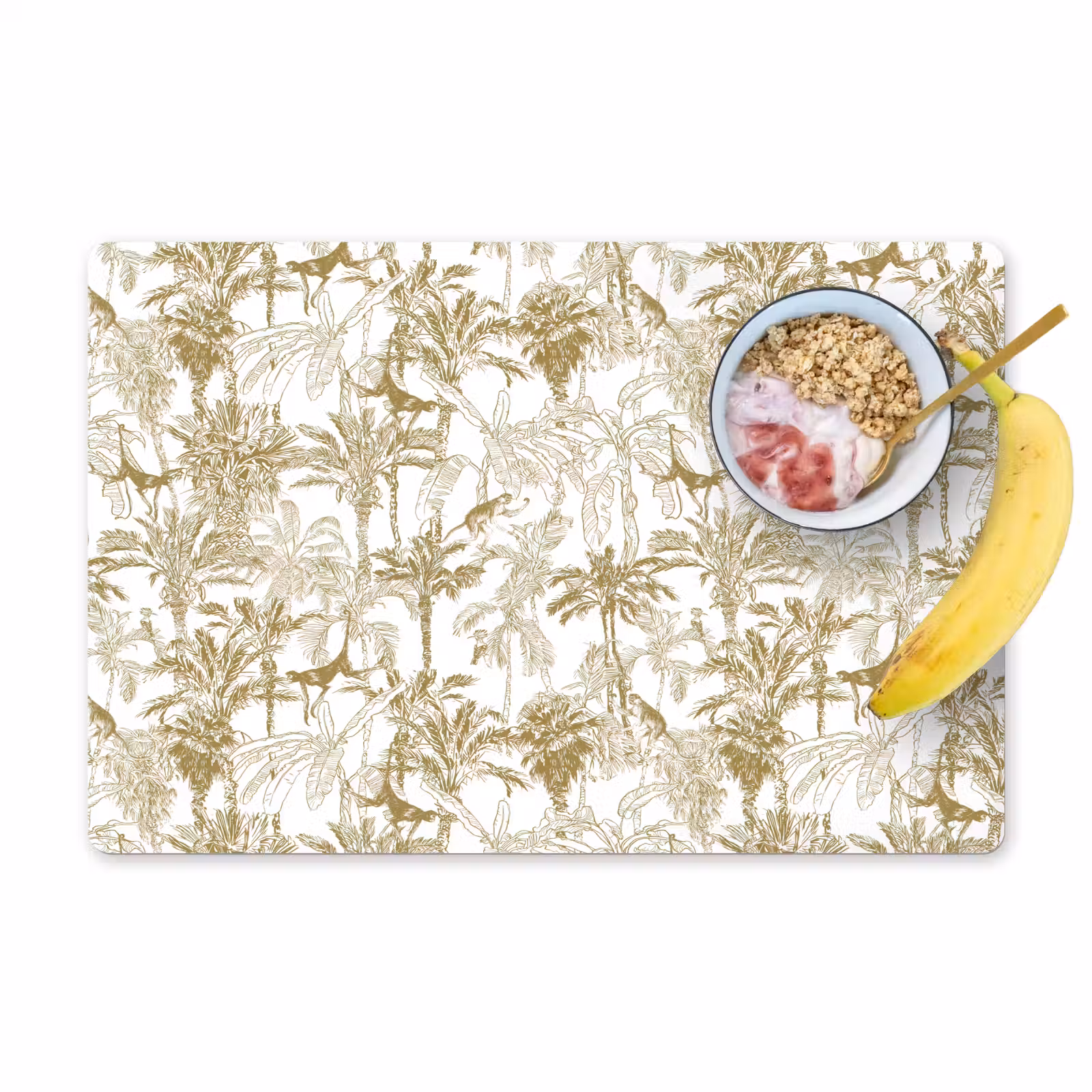 Placemat - 6 stuks - Apen - Jungle - Abstract - Beige — 1