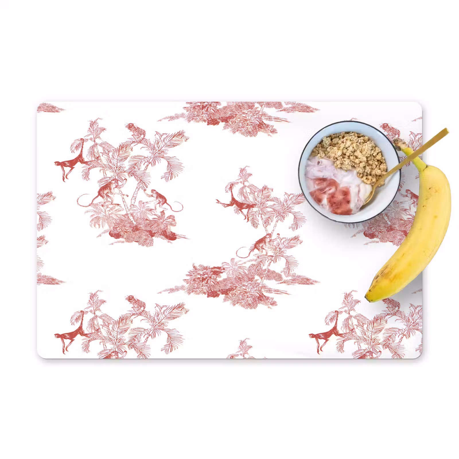 Placemat - 6 stuks - Chimpansee - Beplanting - Rood — 1