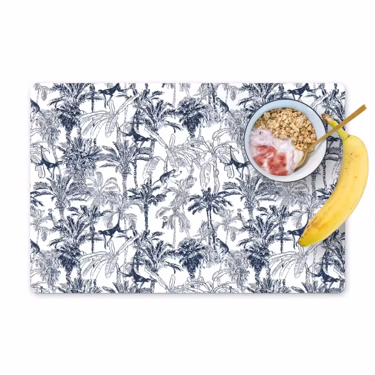 Placemat - 6 stuks - Aap - Jungle - Blauw — 1