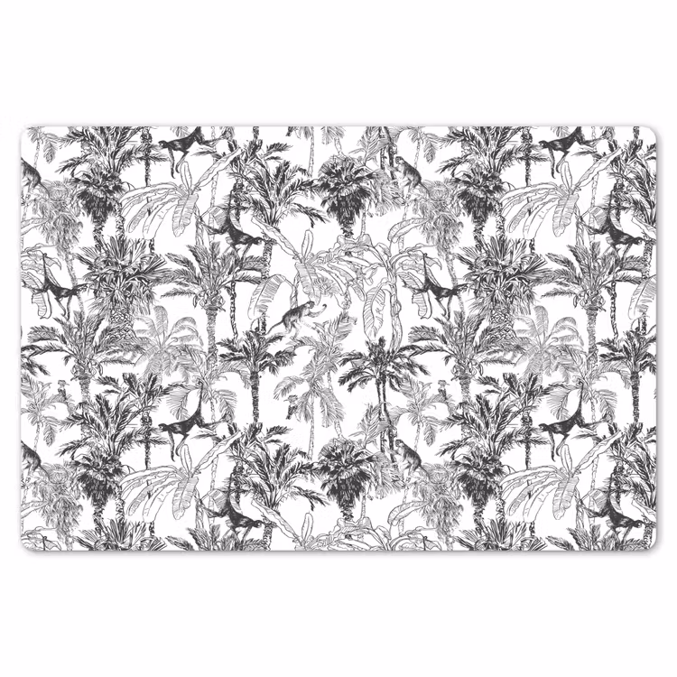 Placemat - 6 stuks - Aap - Oerwoud - Abstract - Grijs — 7