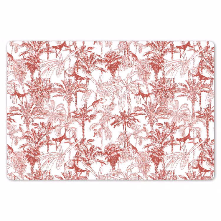 Placemat - 6 stuks - Aap - Oerwoud - Rood — 7