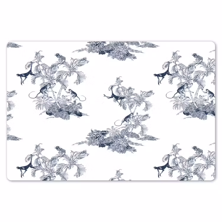 Placemat - 6 stuks - Aap - Palmboom - Blauw — 7