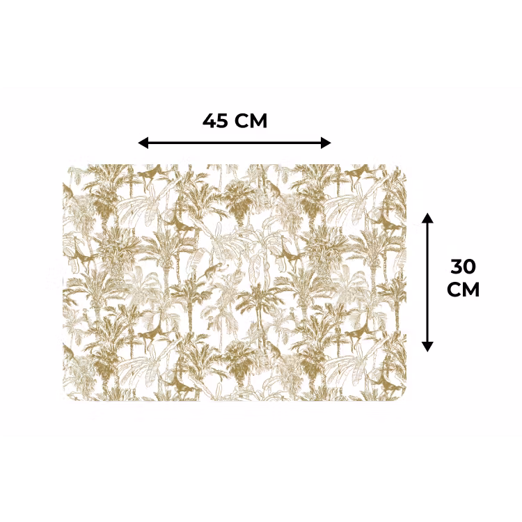 Placemat - 6 stuks - Apen - Jungle - Abstract - Beige — 3