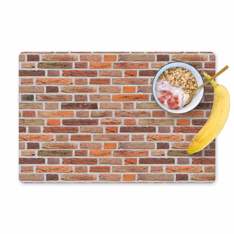 Placemat - 6 stuks - Bakstenen - Aardetinten - Muur - Rustiek — 1