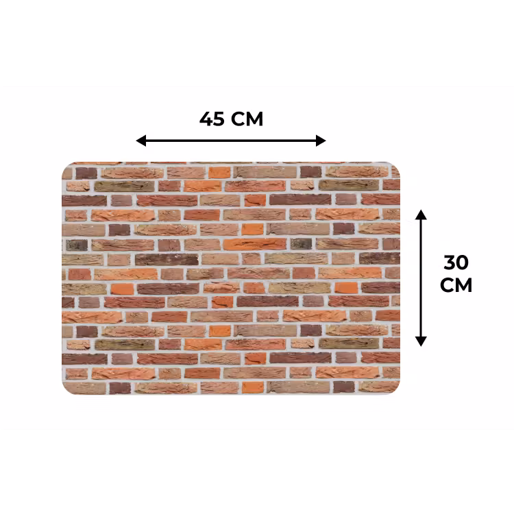 Placemat - 6 stuks - Bakstenen - Aardetinten - Muur - Rustiek — 3