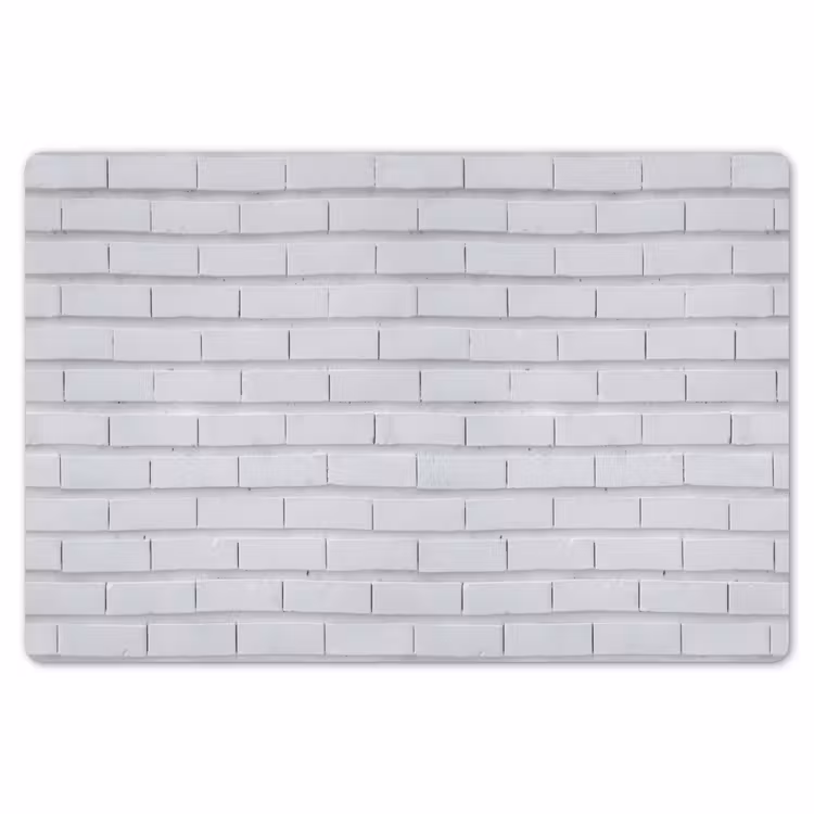 Placemat - 6 stuks - Bakstenen - Geverfd - Wit - Minimalistisch — 7