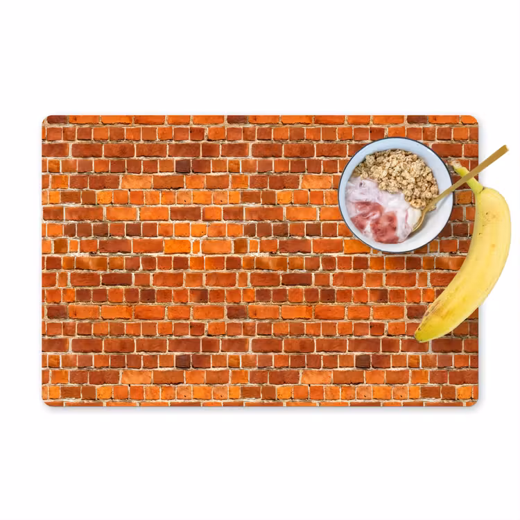 Placemat - 6 stuks - Bakstenen - Muur - Rood — 1