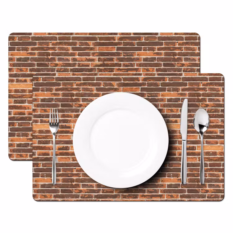 Placemat - 6 stuks - Bakstenen - Oud - Muur - Verkleuring — 2