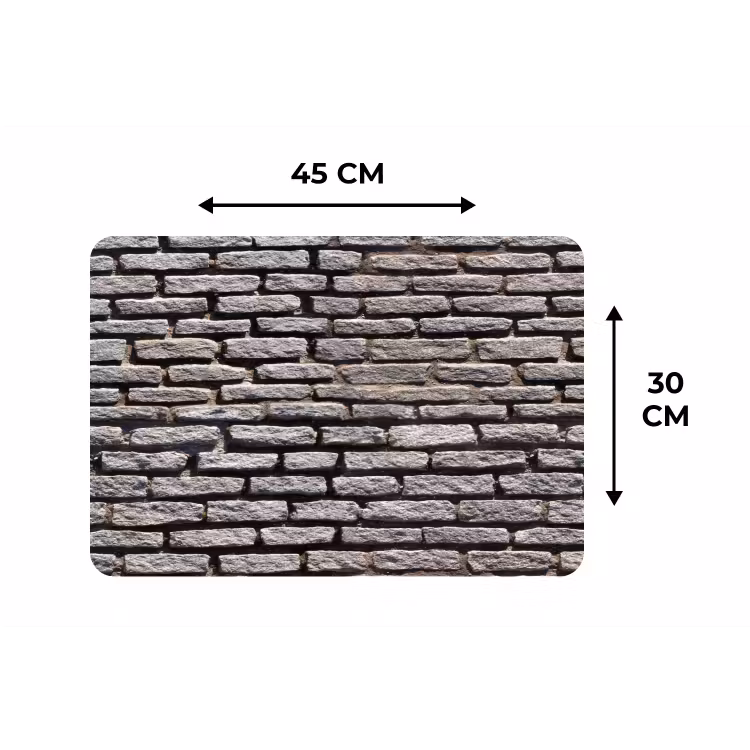 Placemat - 6 stuks - Bestraat - Robuust - Muur - Stenen — 3