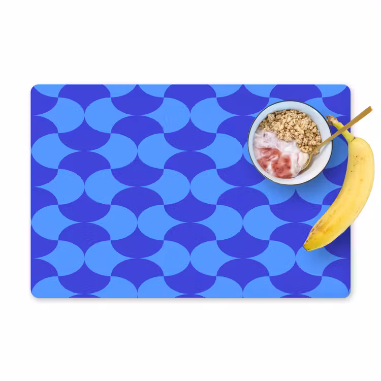 Placemat - 6 stuks - Blauw - Maanvlakken - Patroon — 1