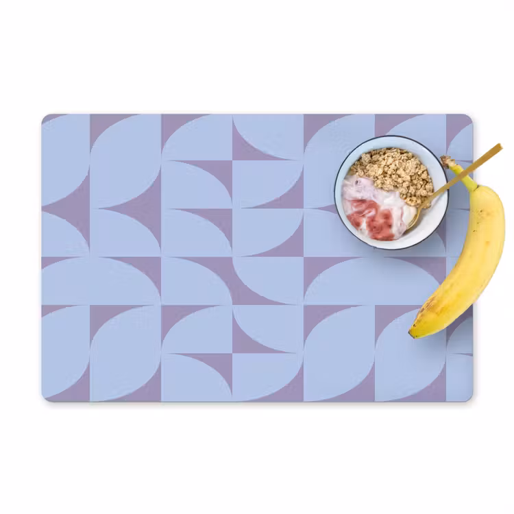 Placemat - 6 stuks - Blokken - Blauw - Paars - Patroon — 1