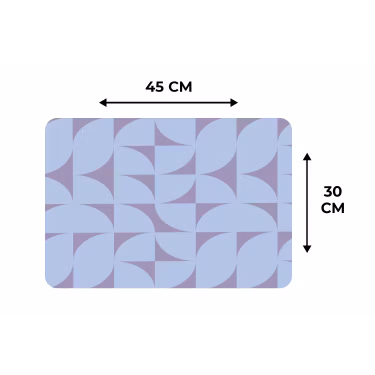 Placemat - 6 stuks - Blokken - Blauw - Paars - Patroon — 3