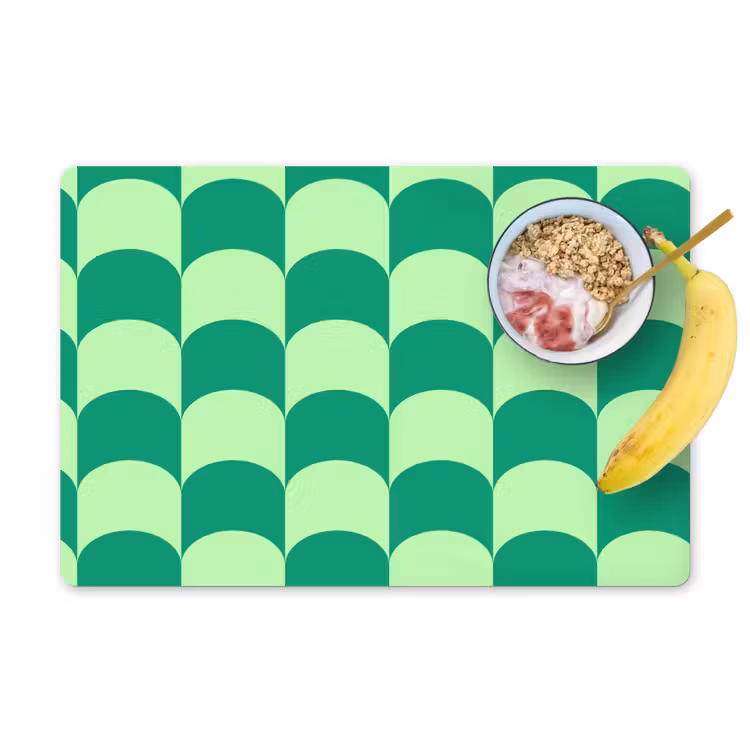 Placemat - 6 stuks - Bogen - Groen - Gestapeld — 1